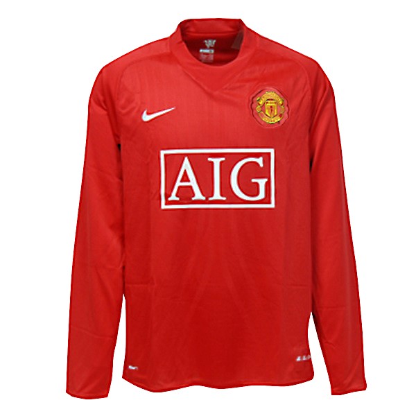 Camiseta Manchester United Replica Primera Ropa ML Retro 2007 2008 Rojo